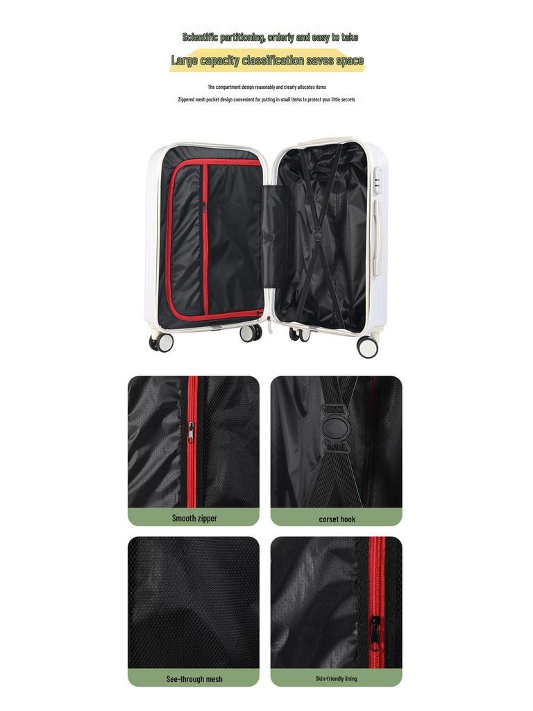 Durable 20-inch Women's & 24-inch Men's Trolley Suitcase: Stylish, Drop-Resistant Travel Luggage for Students