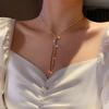 Koreaanse Retro Parel Strass Kwast Choker met Bloem Strik Design