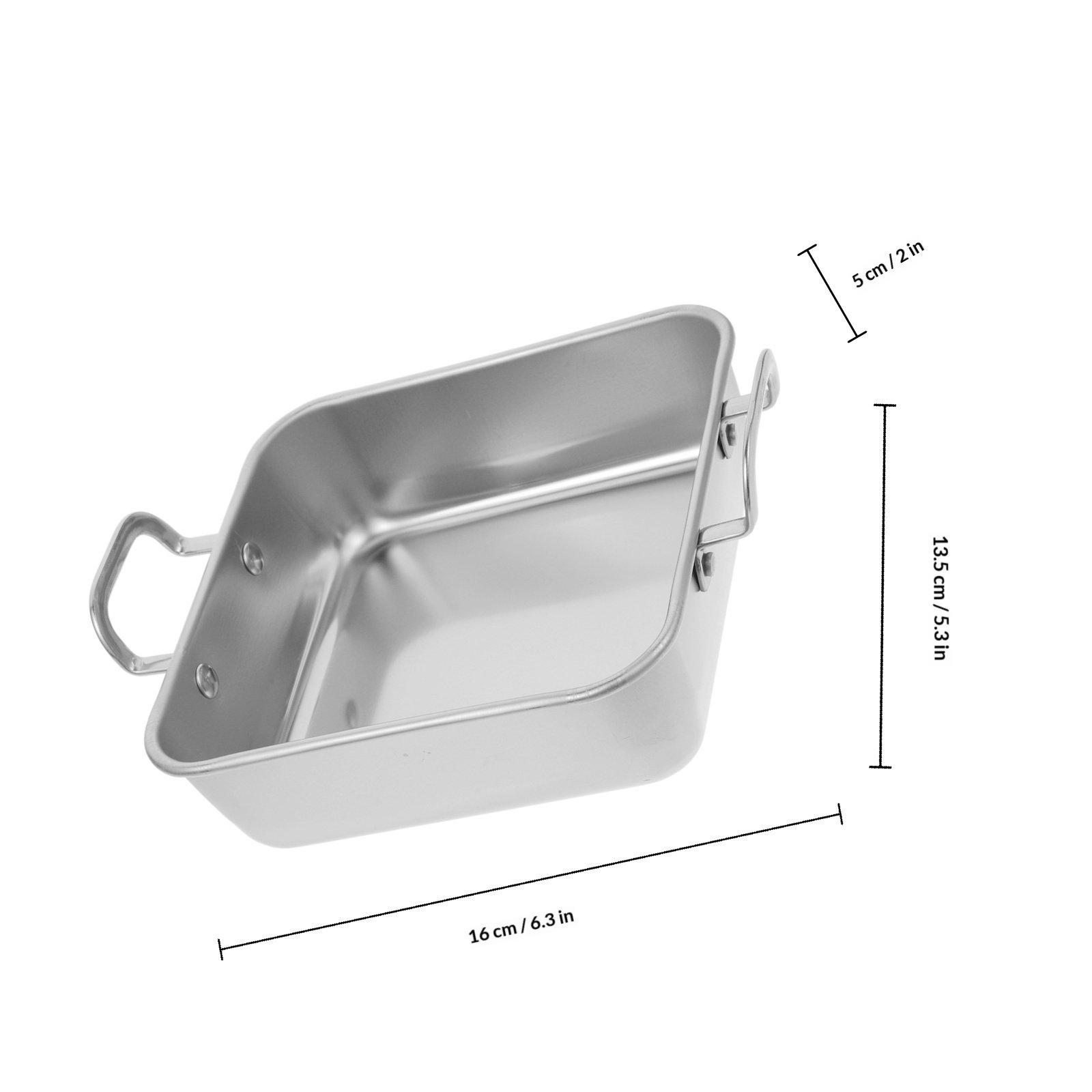 Nonstick Stainless Steel Square Baking Pan Easy Clean Lightweight for Cake Bread Meatloaf Pumpkin Bread серебряный