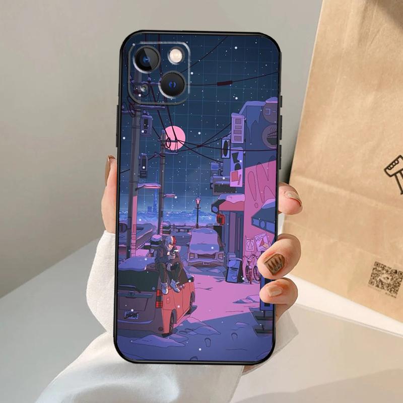 Manga Anime Street Phone Case For iPhone 17 Air 16 14 13 12 11 15 Pro Max 13 12 mini 15 16 Plus 16e Cover Coque