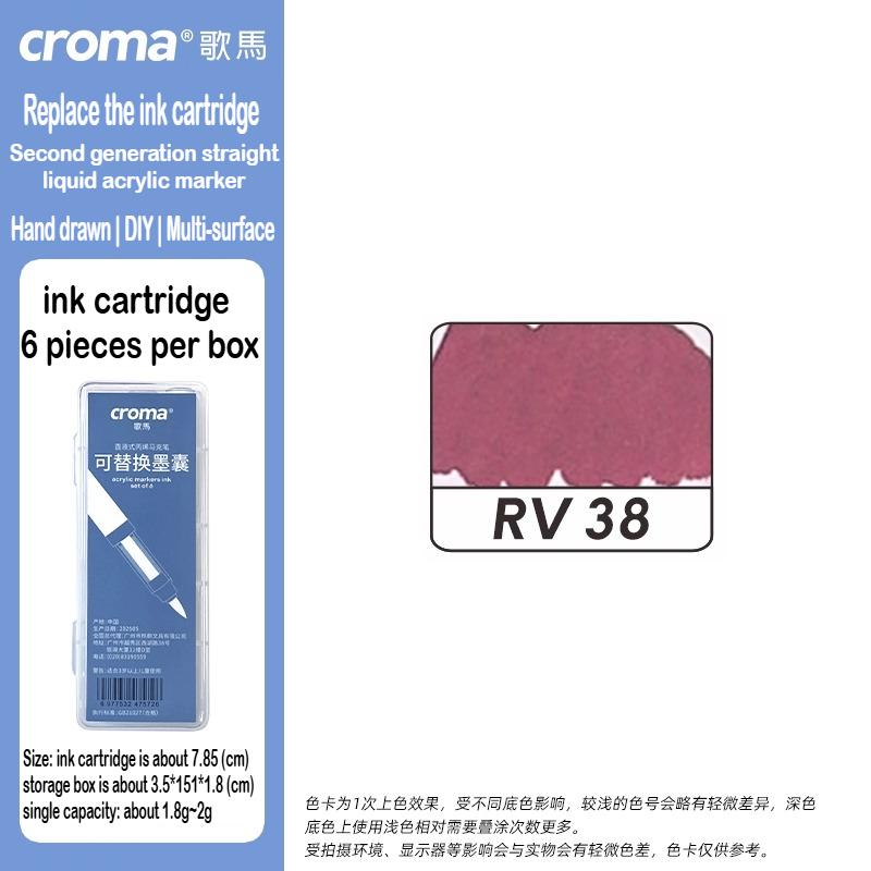 Croma 160/24 Color Replaceable Ink Refill Liquid Soft Tip Acrylic Marker Non Toxic Waterproof School Office Supplies Stationery