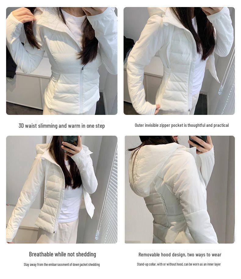 Women's Winter Slim Fit Short Down Jacket - 90% White Duck Down, Warm, Flattering, and Sporty