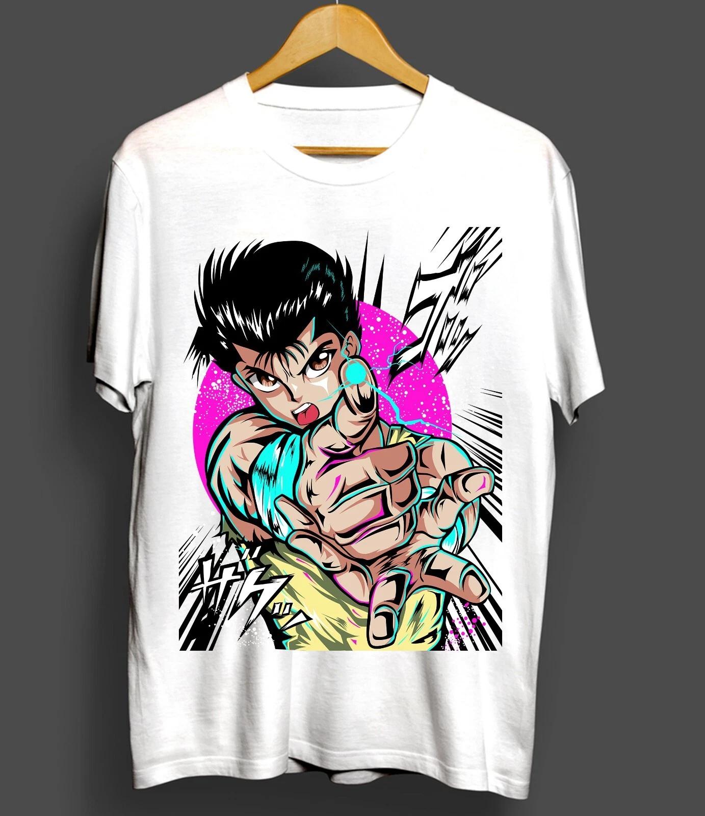 Yusuke Urameshi Tshirt Yu Yu Hakusho Youko Kurama Genkai Anime Shirt Mens and Womens Summer Pure Cotton Short Sleeved Top 4XL