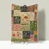 Country Patchwork Set Throw Lightweight 240G Flannel Blanket Soft Skin-Friendly For Summer Cooling