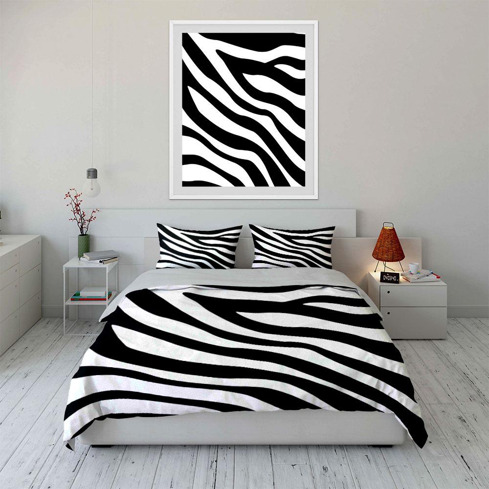 Zebra Print Bedding 3-Piece Set Bedding Duvet Cover Set Duvet Cover Pillowcases (1 * Duvet Cover 2 * Pillowcases, without duvet insert)