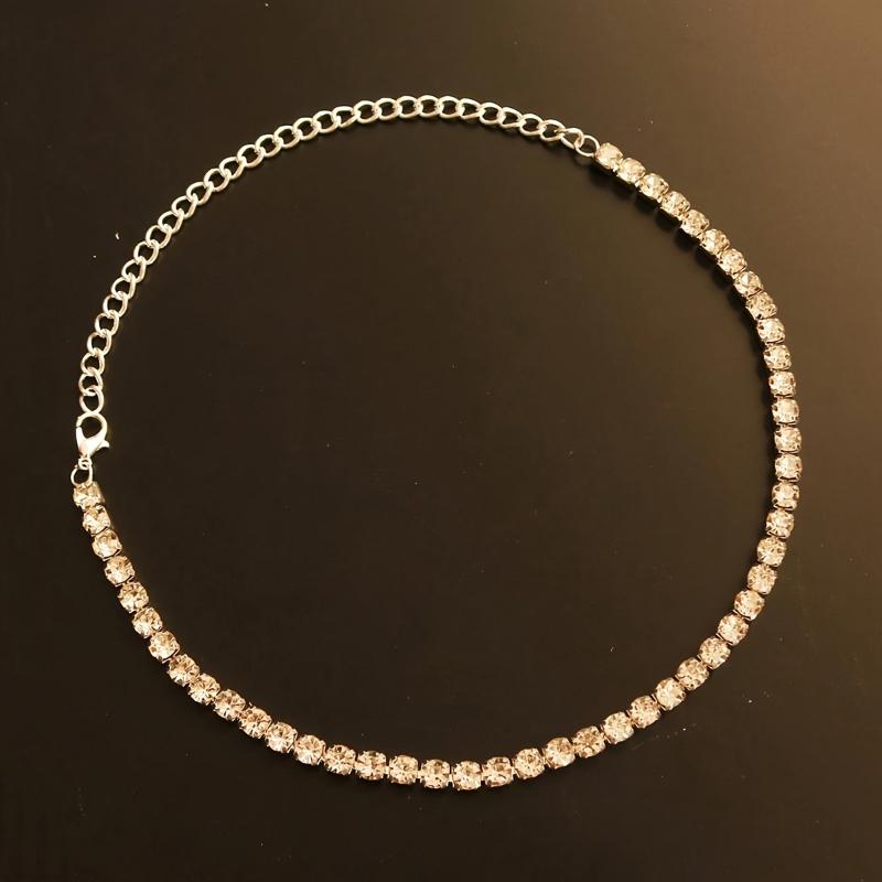 Luxurious Sparkling Zircon Chain Splicing Necklace, Fashionable and Luxurious Party Zircon Gift for Women