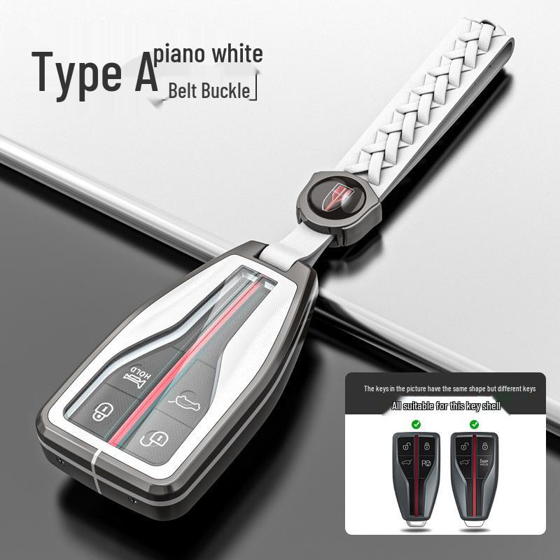 Premium Metal Key Case for Hongqi H5, H7, HS5, HS7 - Luxury Car Remote Holder with Buckle