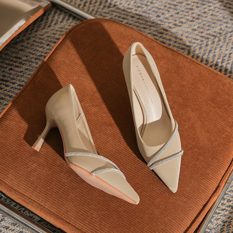 

Классические модные туфли-лодочки с блестящими стразами, бордовые, универсальные, праздничные, для свадебного банкета, удобные женские туфли 39 standard size