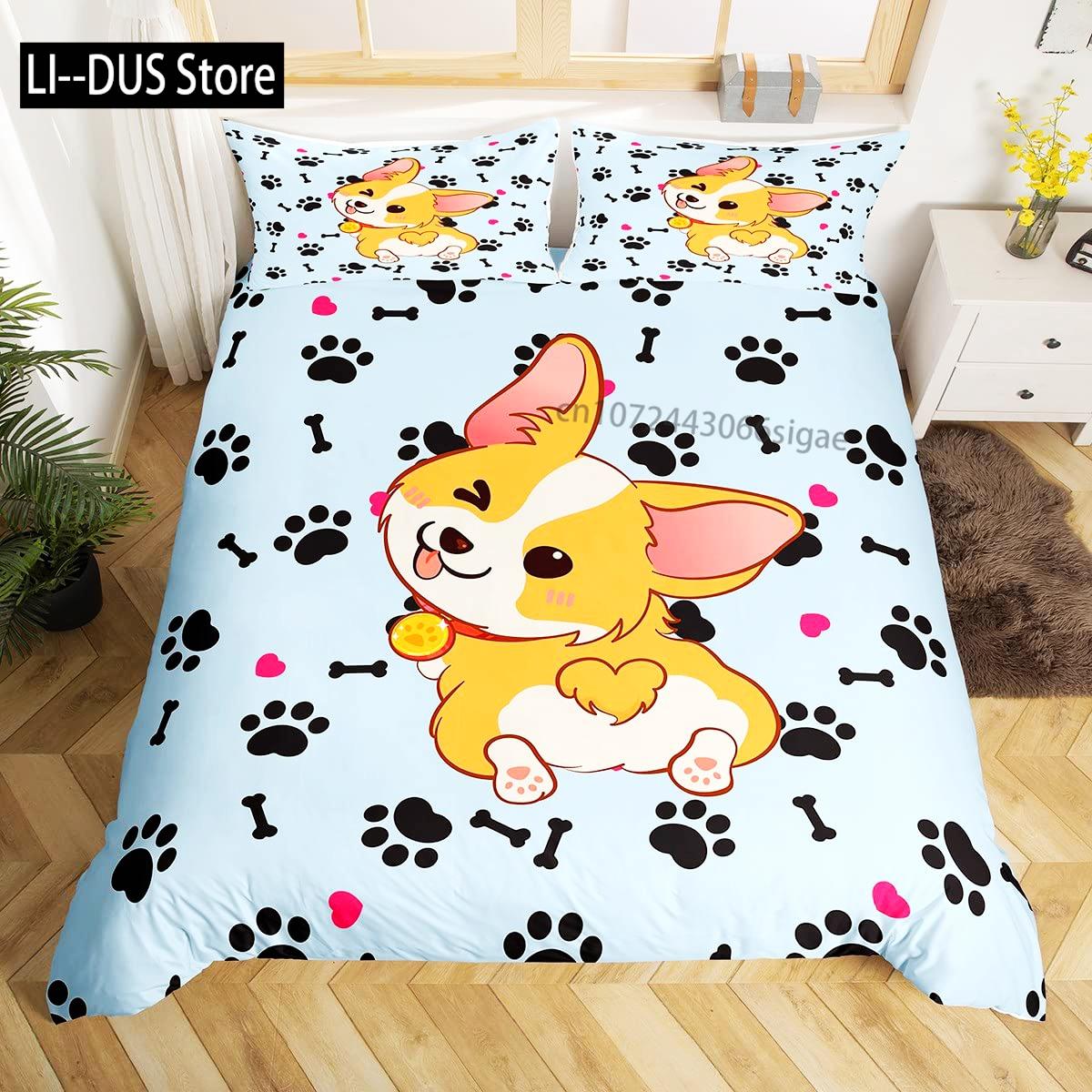 

Одеяло Лабрадор Ручной Рисунок Вельш-Корги Декоративный Комплект Постельного Белья из 3 Предметов с 2 Наволочками Размер: Полуторный, Двуспальный, Евро Comforter (quilt)-EU Single(135*200cm)3pcs