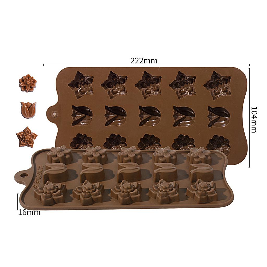Flower Chocolate Silicone Mould DIY Mini Letter Dinosaur Fondant Mold Jelly Cookies Candle Making Children's Party Cake Decor