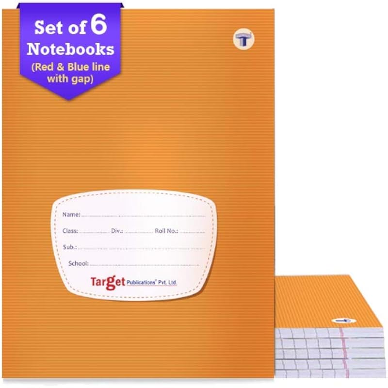 Small Notebooks Four Line 172 Ruled Pages | Soft Brown Cover | 18 Cm X 24 Cm Approx | Red And Blue Line Writing Practice