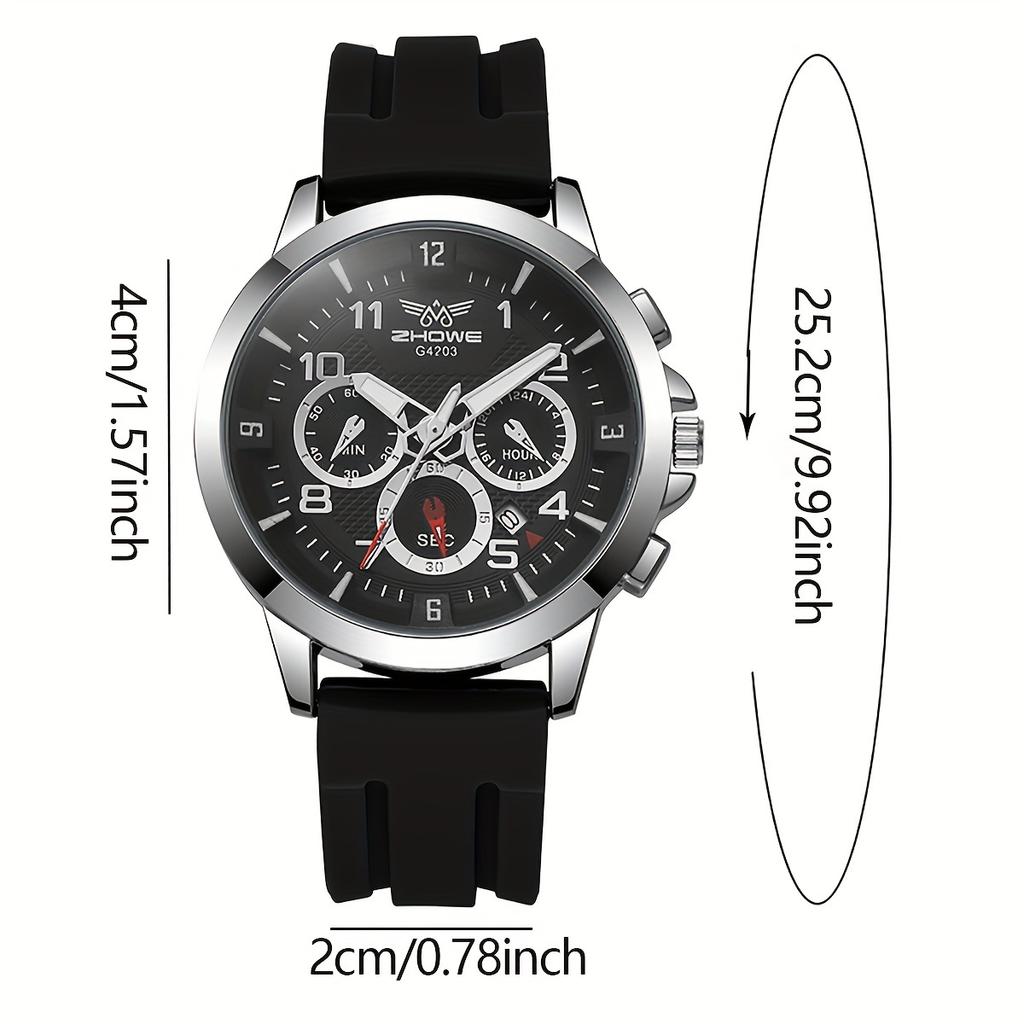 Fashion Men Wristwatch Luxury Original Man Watch Silicone Strap Sport Quartz Male Clock Gift
