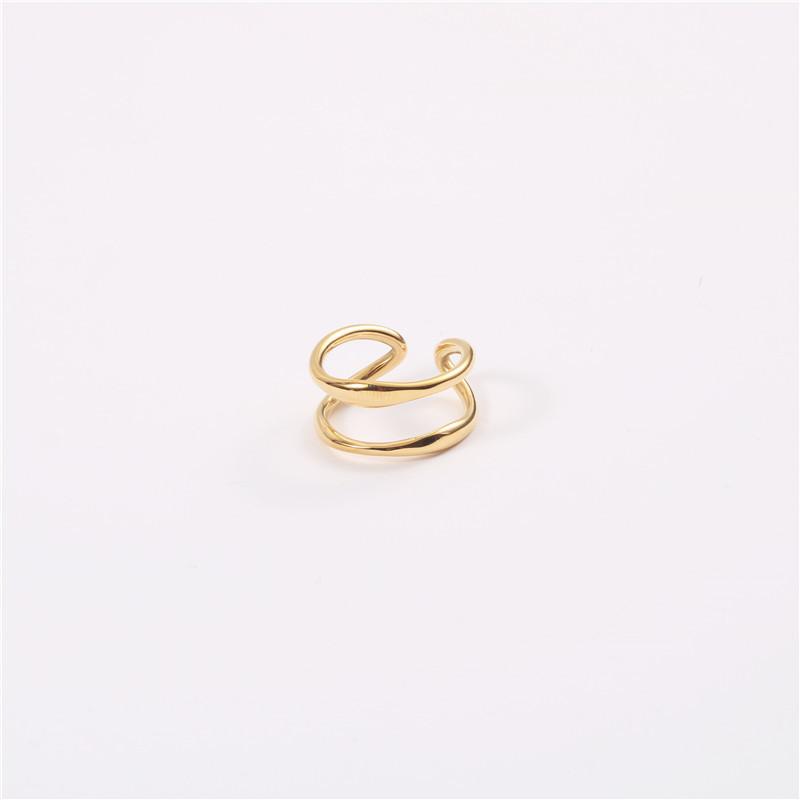 18K Gold Plated Stainless Steel Ring for Women Trendy New Stainless Steel Jewelry 6