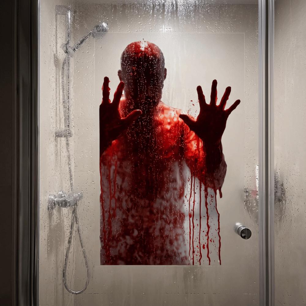Self-Adhesive Halloween Wall Decals Scary Silhouette Cling Stickers Indoor Use