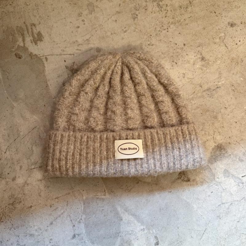 Letter Cloth Woolen Hat Twist Hat Autumn and Winter Warm and Cold Proof Ear Protection Hat Versatile Knitted Hat for Men and Women