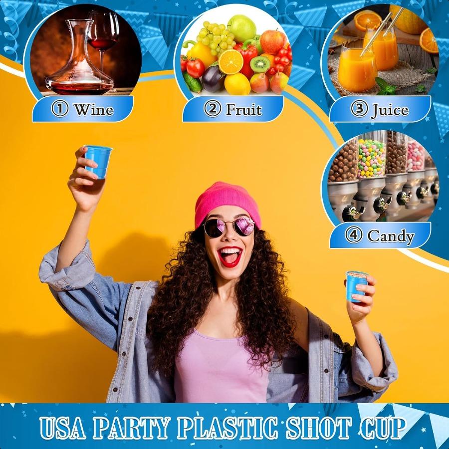 100 Pcs 2 oz Graduation Disposable Shot Glasses Mini Disposable Shot Cups for Party Small Plastic Neon Cups for Birthday Party