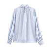 European and American Style, New Women's Clothing, Jacquard Silk Satin Texture Bow Decoration Shirt 2026616