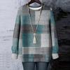 Women's Floral Print Round Neck Long Sleeved T-shirt Sweatshirt Top