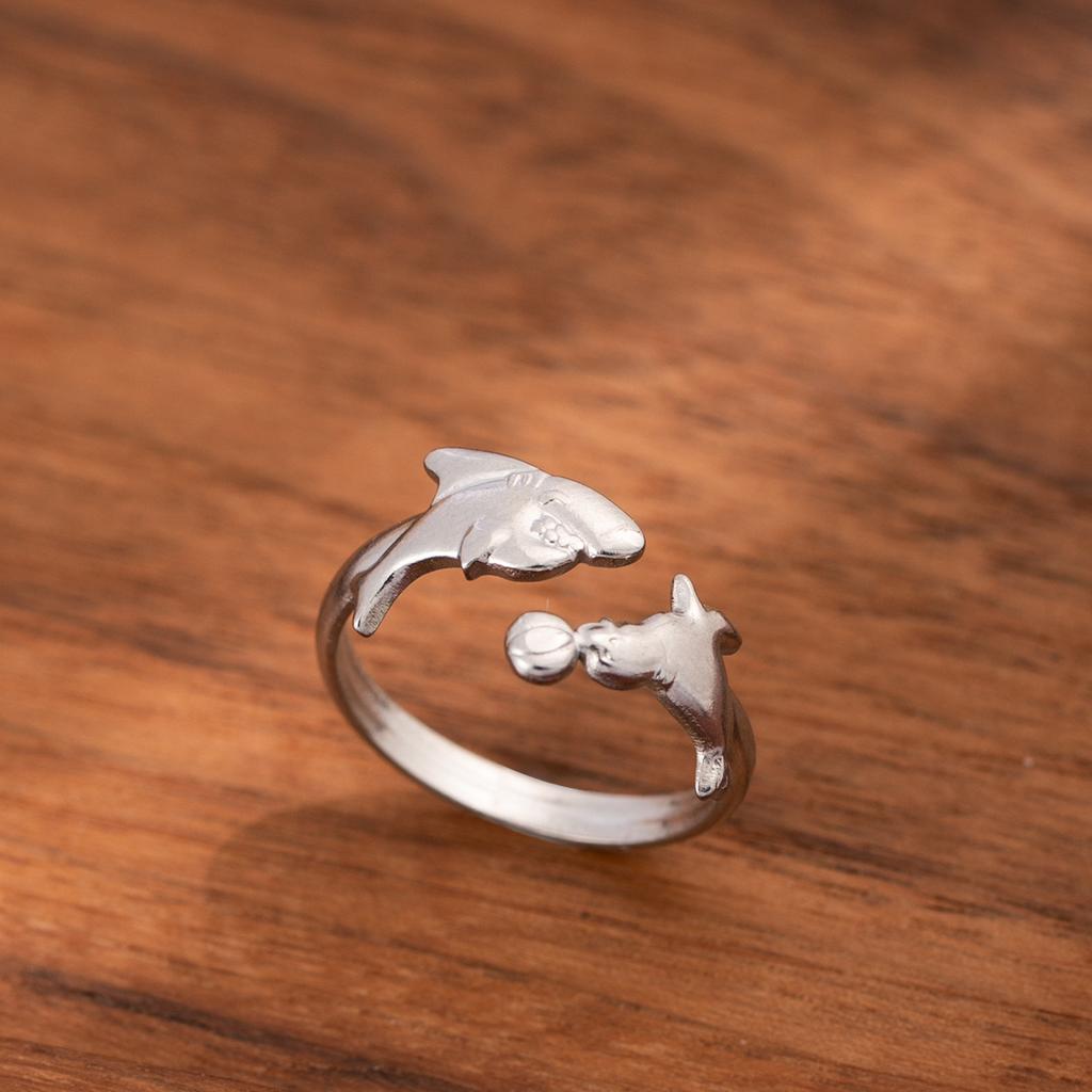 Dolphin Ring - Stainless Steel Open Ring - Simple Ring Jewelry