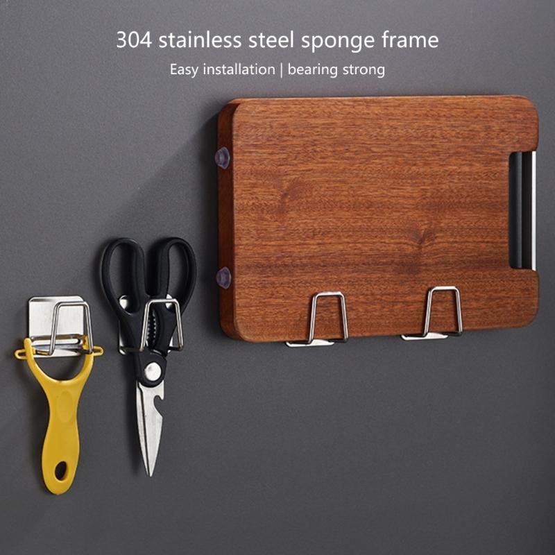 Set of 2 Versatile Stainless Steel Sponge Draining Racks Wall Mounted Sponge Holder Kitchen Organization Supplies