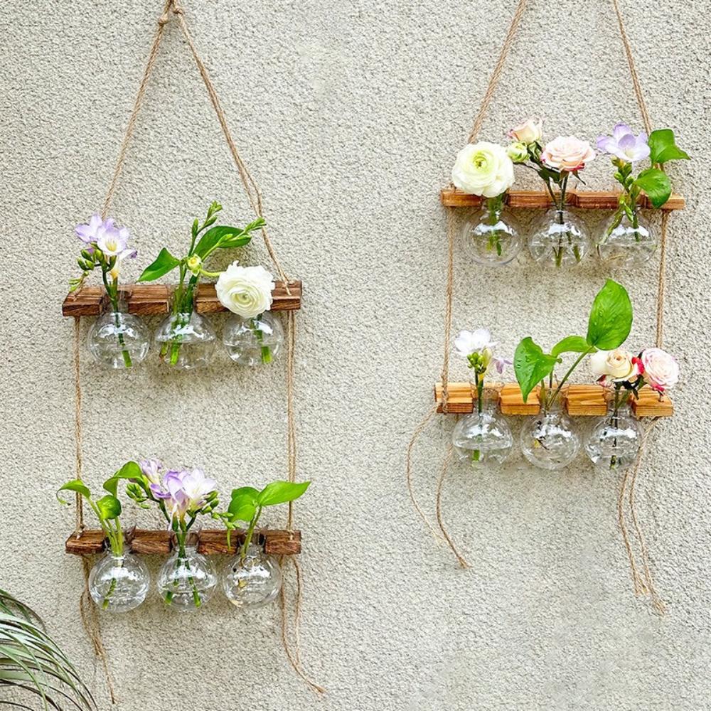 Creative Hydroponic Plant Wall Hanging Glass Vase Garden Wall Decor Flower Arrangement  Home Decoration Party Gift Vase