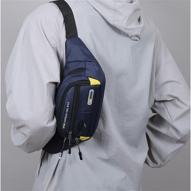 Marsupio Sportivo da Uomo Multitasche Borsa da Petto Borsa a Tracolla Borsa da Corsa Viaggio Marsupio