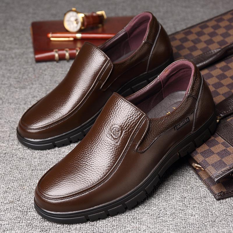 Pánské boty pro tátu z pravé kůže s měkkou podrážkou - Prémiová hovězí kůže, business casual pro střední a starší věk