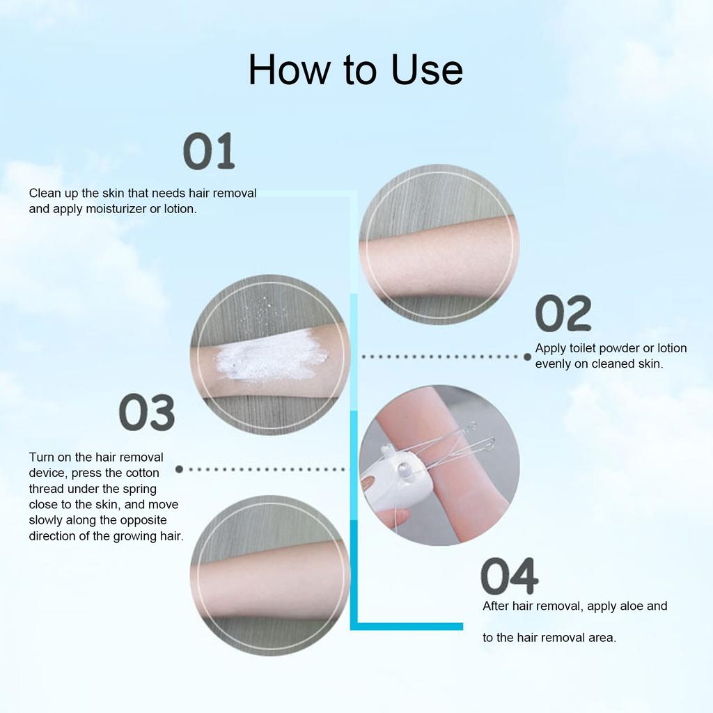 USB Charging Electric Cotton Thread Epilator Facial Body Hair Removal Machine Device