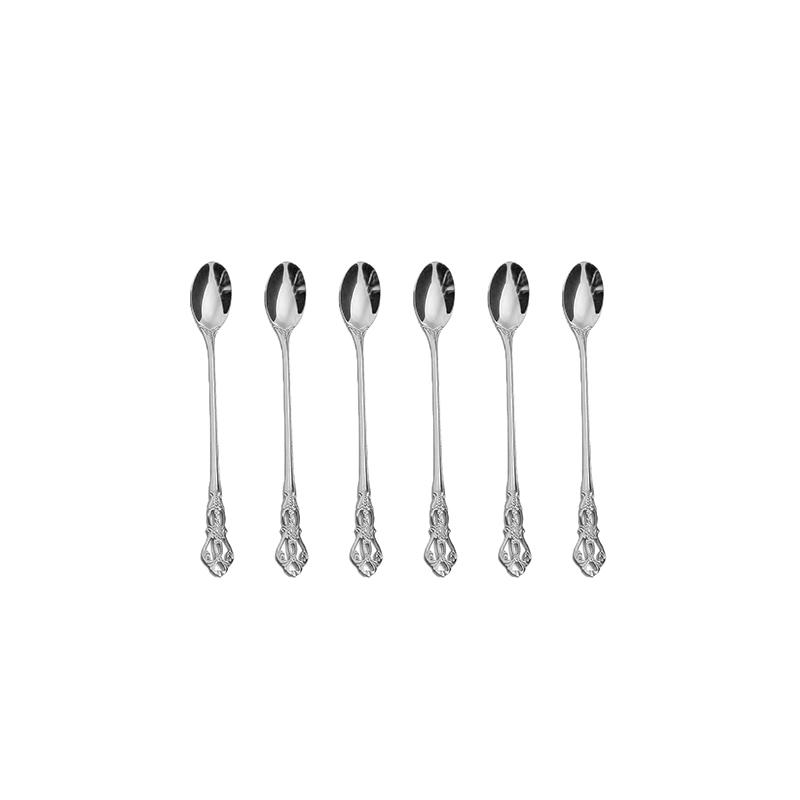 

Набор столовых приборов из нержавеющей стали 6 шт. Золотая посуда Королевская чайная ложка Вилки Ножи Кухонные Западные Обеденные Столовые приборы Посуда Подарок