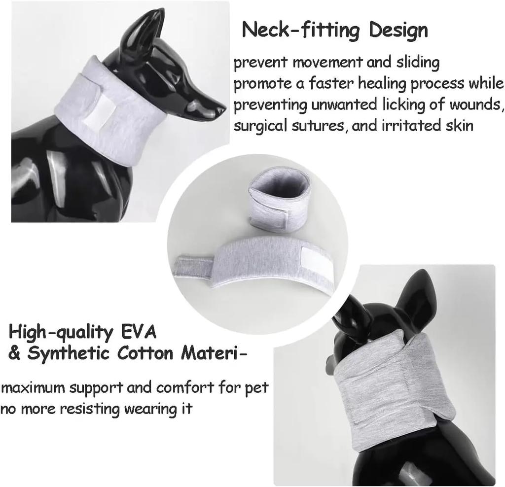 Soft Foam Lined Elizabethan Dog Collar Orthopedic Puppy Neck Brace Guard Protector After Surgery Recovery Collar for Small Dogs