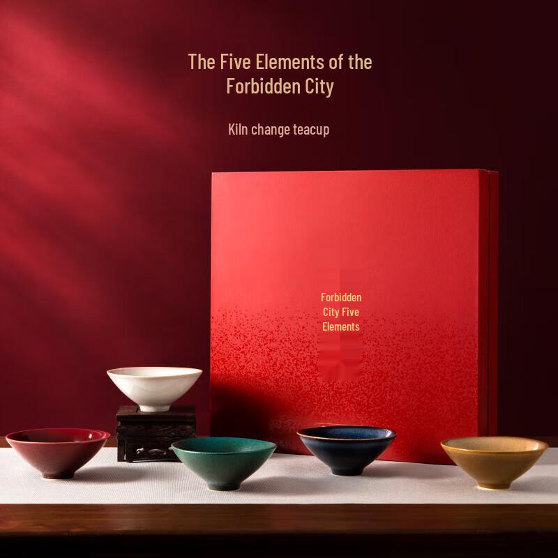 

Gong Li Forbidden City Five Elements Ceramic Tea Set Gift Box