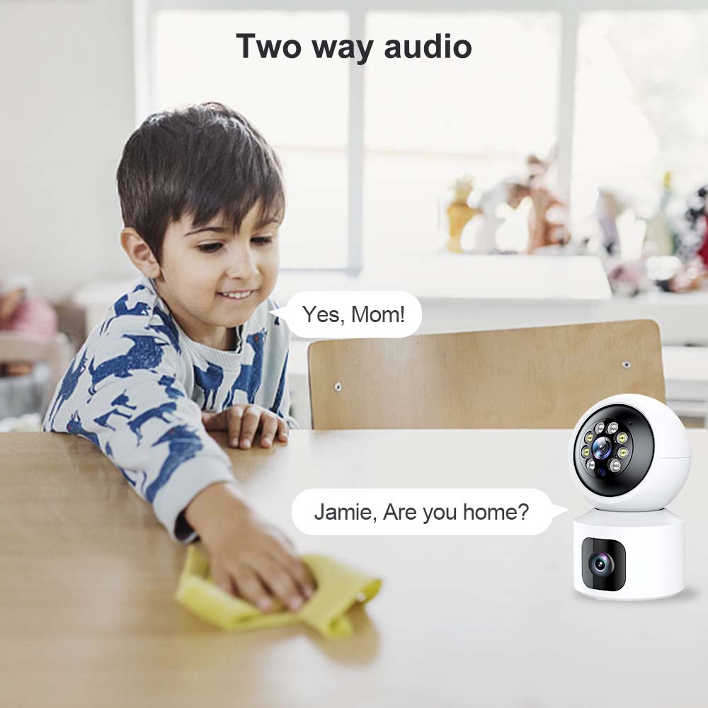 4MP Baby Monitor Dual-Linse Sicherheitschutz Mutter Kinder Wifi Kamera Innen Mini PTZ IP Videoüberwachung ICsee
