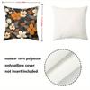 1 Pieces Floral Patterned Throw Pillows Black Background Polyester pillowcase, sofa decorative cushion cov Headboard Pillow