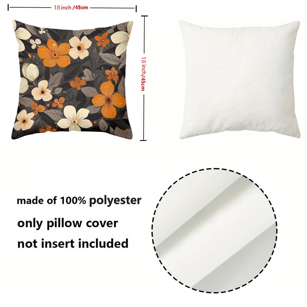1 Pieces Floral Patterned Throw Pillows Black Background Polyester pillowcase, sofa decorative cushion cov Headboard Pillow