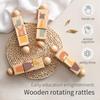 1Pc Baby Wooden Montessori Toys Cartoon Animal Crocodile Bear Rotate Block Rattle Puzzle Game Baby Food Grade Wooden Teether Toy