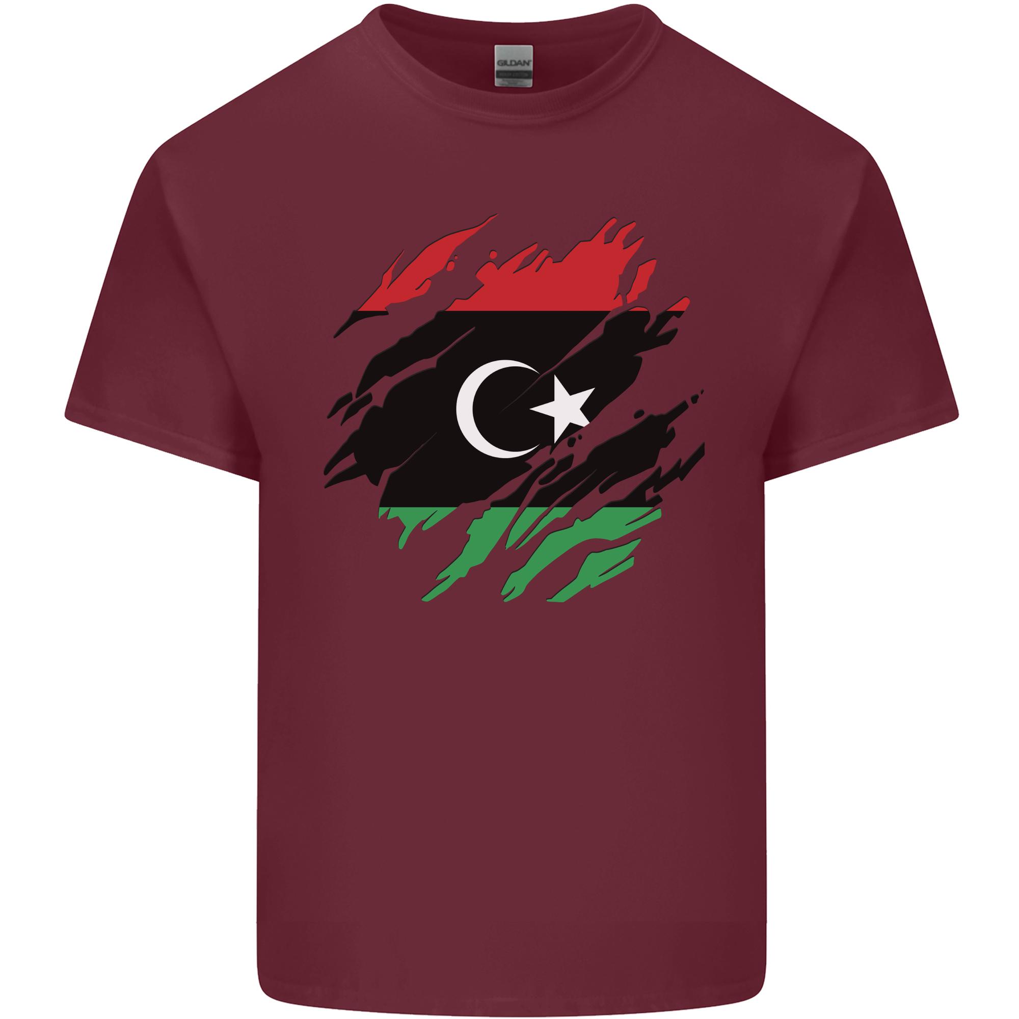 Torn Libya Flag Libyan Day Football Unisexs Light Cotton TShirt S