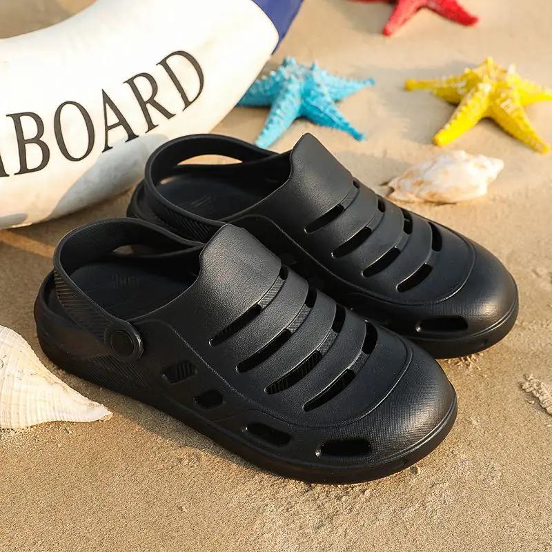 Platform Shoes Hole Plain Elegant Cheap Liquidation Comfortable Sandals Man Original Fun Trend 2025 Y2k Slippers for Men
