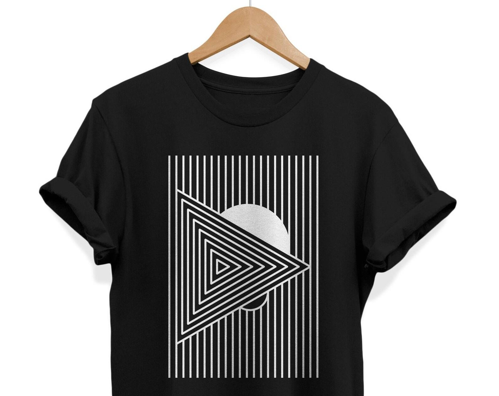 90s Geometric T-Shirt: Abstract Minimalist Art Tee 2XL