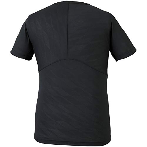 Mizuno Volleyball Practice T-Shirt, Short Sleeve, V2MA0111, Black/Lime, Size 2XL (Equivalent to Japanese Size 3L)