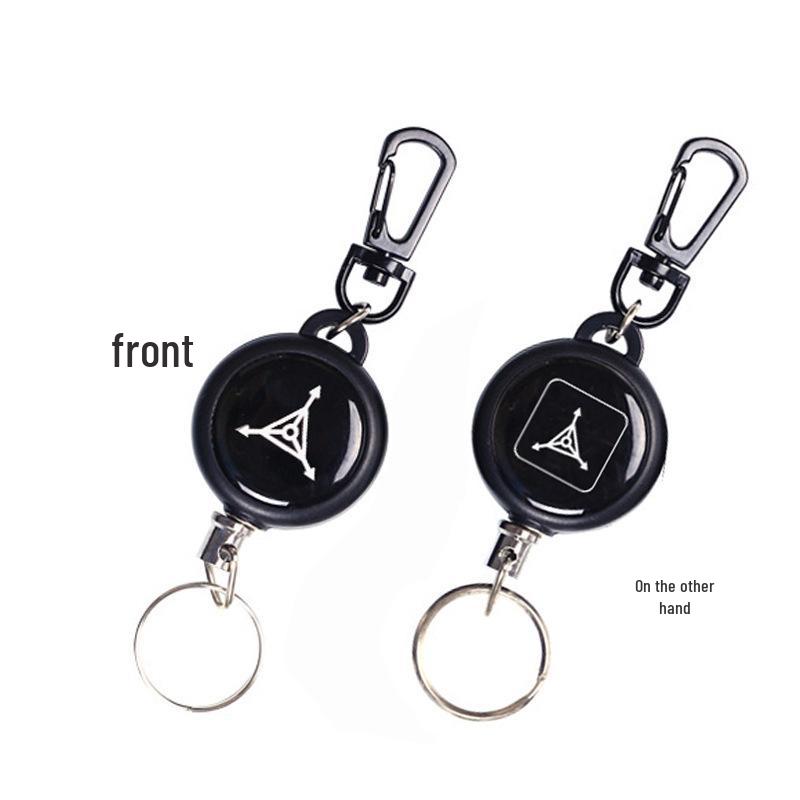 YLKO Diebstahlsichere elastische einziehbare Stahl-Schlüsselkette mit Anti-Verlust-Funktion