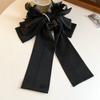 Bridal oversized bow pearl tassel hairpin retro elegant temperament spring clip high sense fashion grab clip female