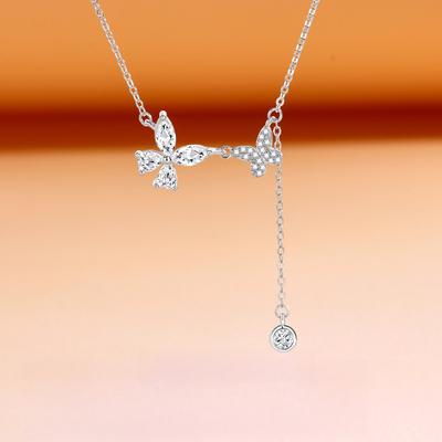 Schmetterling Quaste Halskette Weiblichkeit Vielseitig Ins Stil Mode Design Sinn Funkelnde Diamant Accessoires Damen