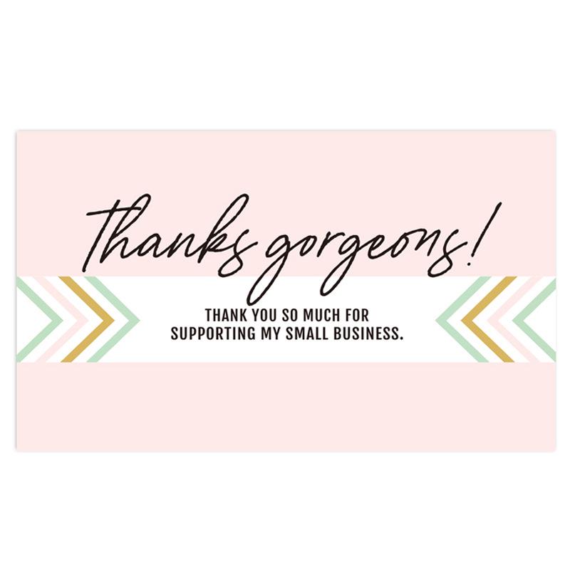 Pink 'Thank You' Cards - 50 Sheets/Pack for Gift Boxes, Decorations, and Postcards
