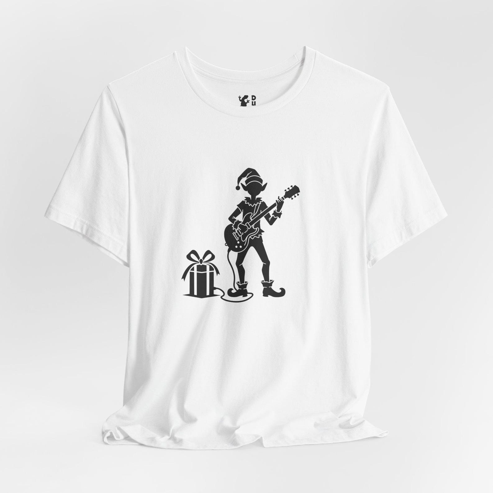 Rocker Christmas Elf T-shirt, for Christmas and music lovers! Rock around the Christmas tree with the xmas Rocker Elf tee shirt S