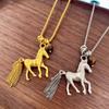 Horse Zodiacs Themed Gift Necklace Featuring Horse Pendant Vintage Metal Finish Ideal for Birth Year Celebrations