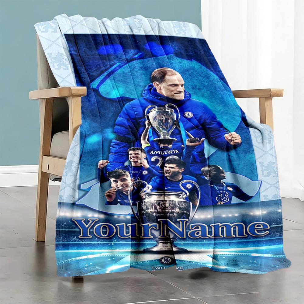 Chelsea Fc Personalized Name Blanket Throw Personalized Blanket Durable Comfort Versatile For Office Seaside Chair Picnics Four Seasons Multipurpose