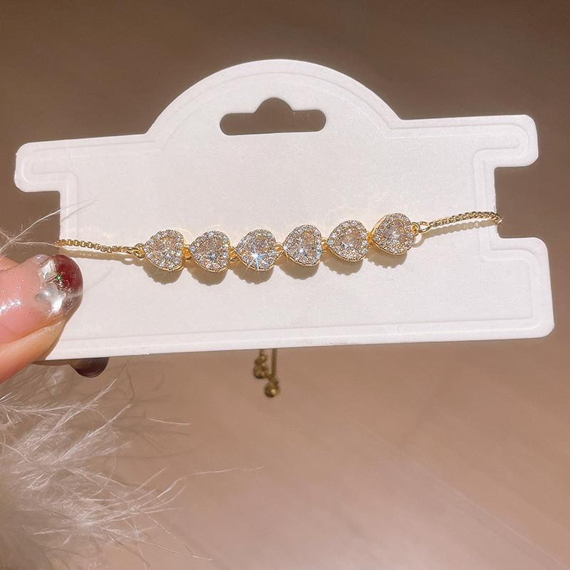 Gold Plated Copper Heart Bracelet With Adjustable Fit For Women Fashion Gift Gold