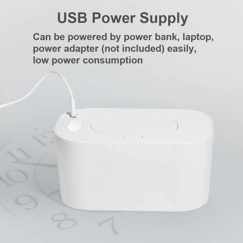 Baby Wipe Warmer with Digital Display Large Capacity Baby Wet Wipes Warmer Dispenser USB Powered, Adjustable Temperature Heating
