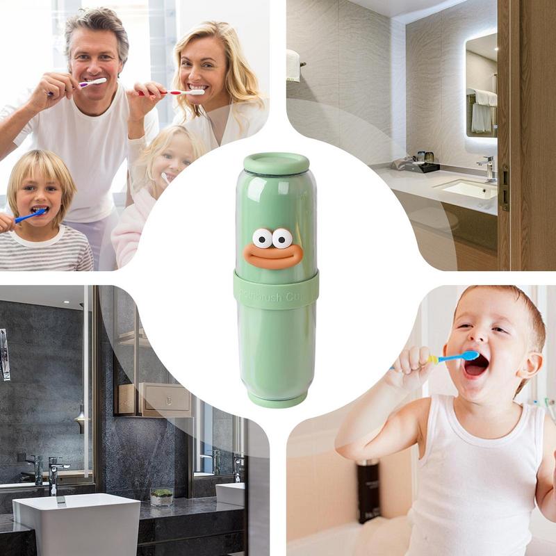 Portable Dry and Wet Separation Sausage Mouth Toothbrush Mouthwash Cup Travel Toiletries Storage Cup Space-Saving New Creative