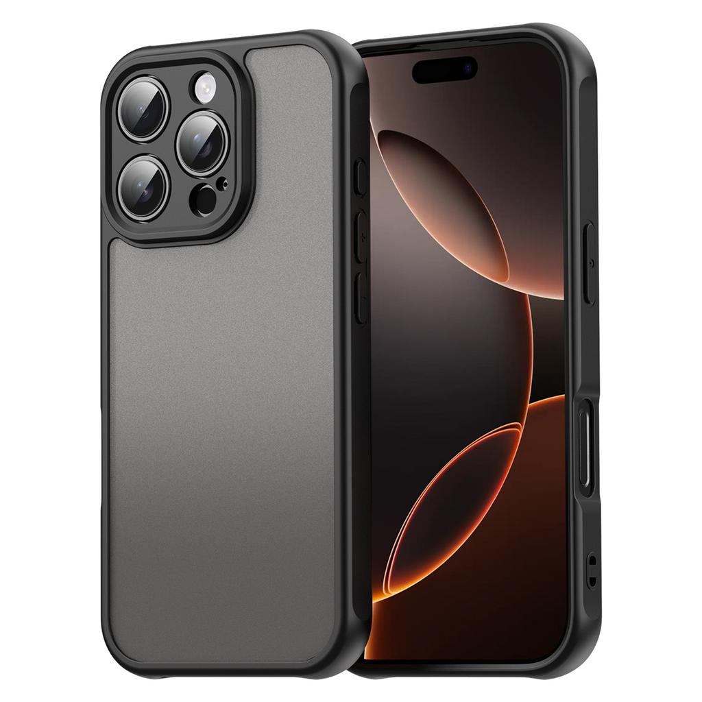 For iPhone 16 Pro Phone Case Drop Proof Airbags Frosted Translucent PC + TPU Back Cover